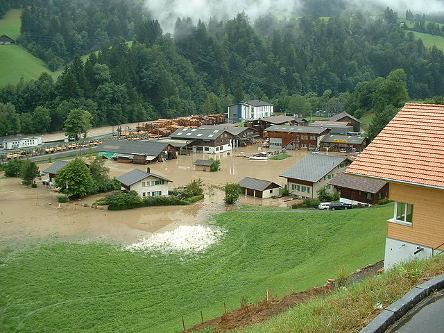 Flooded village